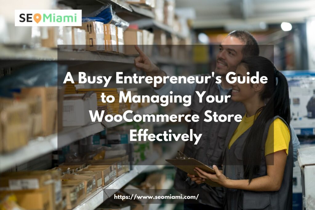 An image showcasing a busy entrepreneur effectively managing their WooCommerce store, maximizing growth and success.
